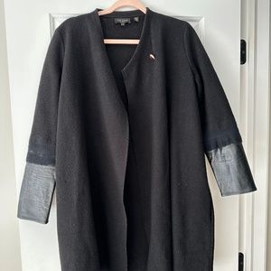 Ted Baker Wool and Leather Sweater Jacket